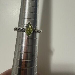 Elegant Silver Ring with Green Gemstone